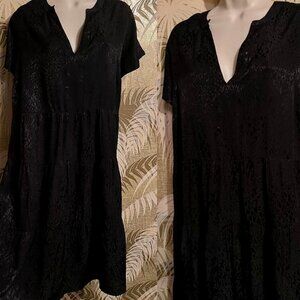 Anthropologie MAEVE Black tiered Floucey Dress - Size 1X